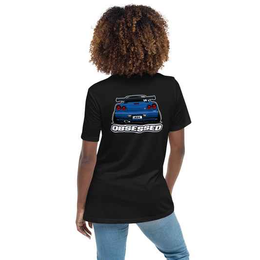 nissan-skyline-r34-gtr-bayside-blue-womens-ladies-short-sleeve-tee-shirt-obsessed-clothing-back